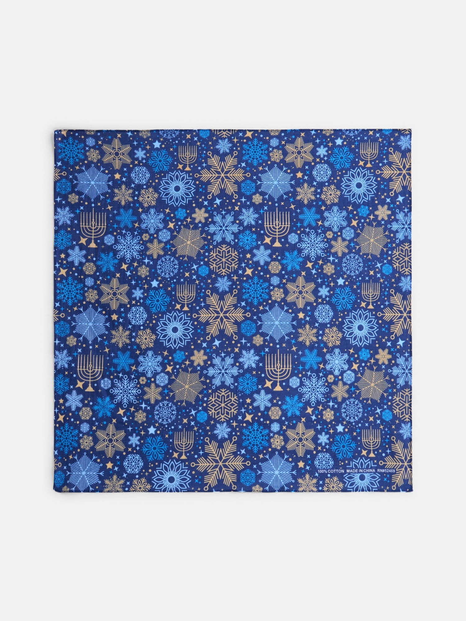 Holiday Time Woven Snowy Night Bandana, Once Size, Navy, Cotton