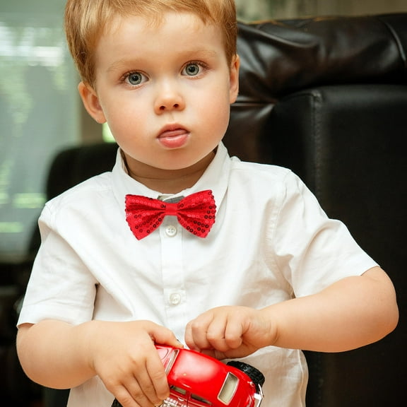 Milisten 5Pcs Durable Red Sequin Bow Ties Perfect for Performances and Daily Occasion