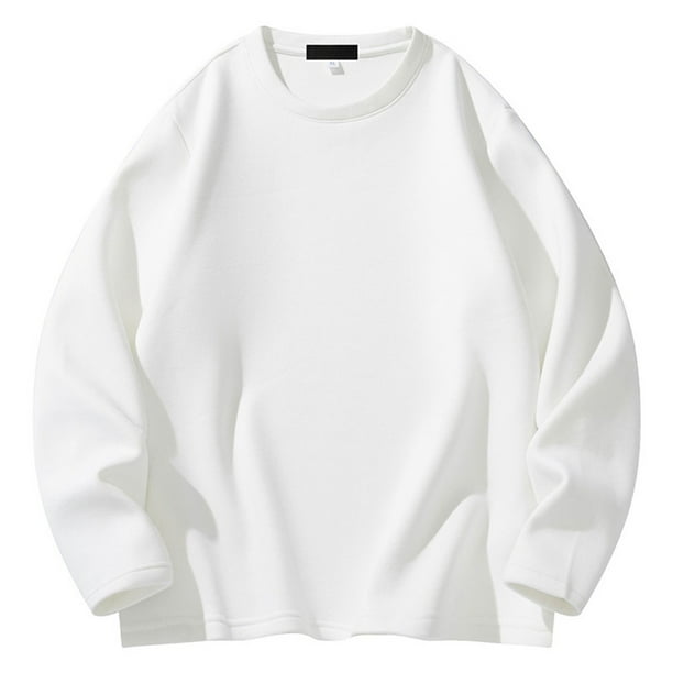 pstuiky camisa de manga larga para hombre, Camisas de manga larga con cuello redondo, cálidas e informales, de color liso, para hombre top de hombre xl