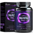 thumbnail image 3 of Nutri Nation Liposomal NAD Supplement 500mg 180 Capsules Nicotinamide Adenine Dinucleotide Supplement Anti Aging and Cell Regeneration 3 Bottles, 3 of 9
