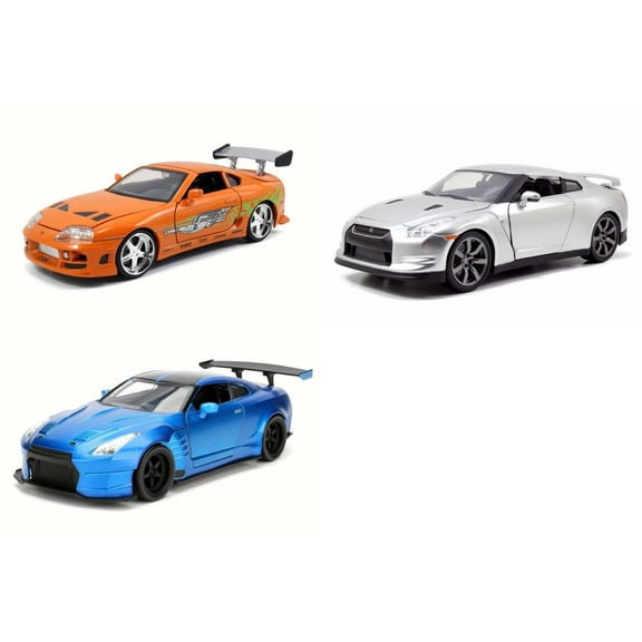 Fast & Furious Brian's Cars (pack 1) Diecast Car Package - Three 1/24 Scale Fast & Furious Brian's Cars (pack 1) Diecast Model Cars