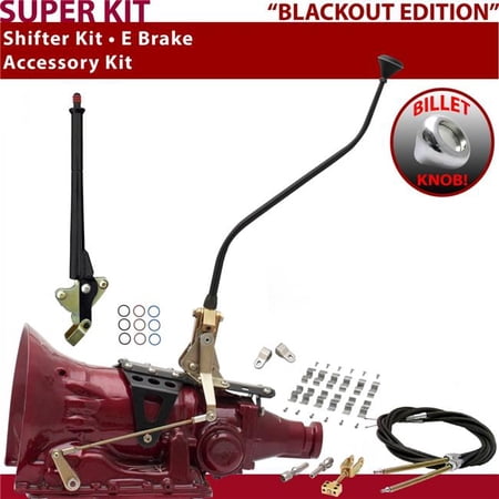 American Shifter 700R4 Shifter Kit Black 23 in. Swan E Brake Cable Clamp Clevis for F6510