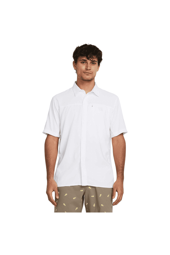Shorebreak Hybrid Woven Short-Sleeve Button-Down Shirt for Men - Fire - XL