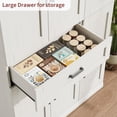 thumbnail image 6 of Modern Freestanding Kitchen Pantry Cabinet, 70" Tall Hutch with Doors, Shelves & Large Drawer – Space-Saving Storage Organizer for Kitchen, Dining Room & Living Room, Antique White, 6 of 8