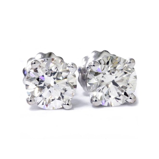 Pompeii3 2 cttw Round Diamond Studs With Screw Backs