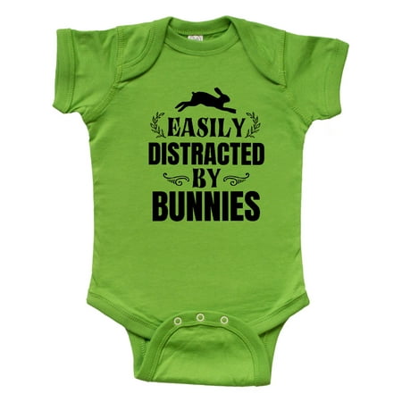 

Inktastic Easily Distracted by Bunnies Gift Baby Boy or Baby Girl Bodysuit