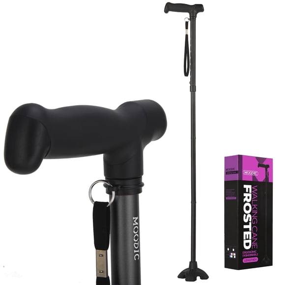 Bastón de caminar MOODIC para hombre alto, 108 cm, extra largo, con ajuste de altura