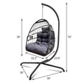 thumbnail image 7 of Swing Egg Chair with Stand, Indoor Outdoor Wicker Rattan Patio Hanging Chair with Cushion, Folding Lounging Chair for Garden, Balcony, 7 of 7