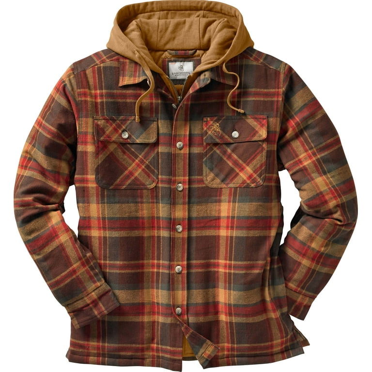 Legendary Whitetails Rugged Men's Maplewood Hooded Flannel Shirt