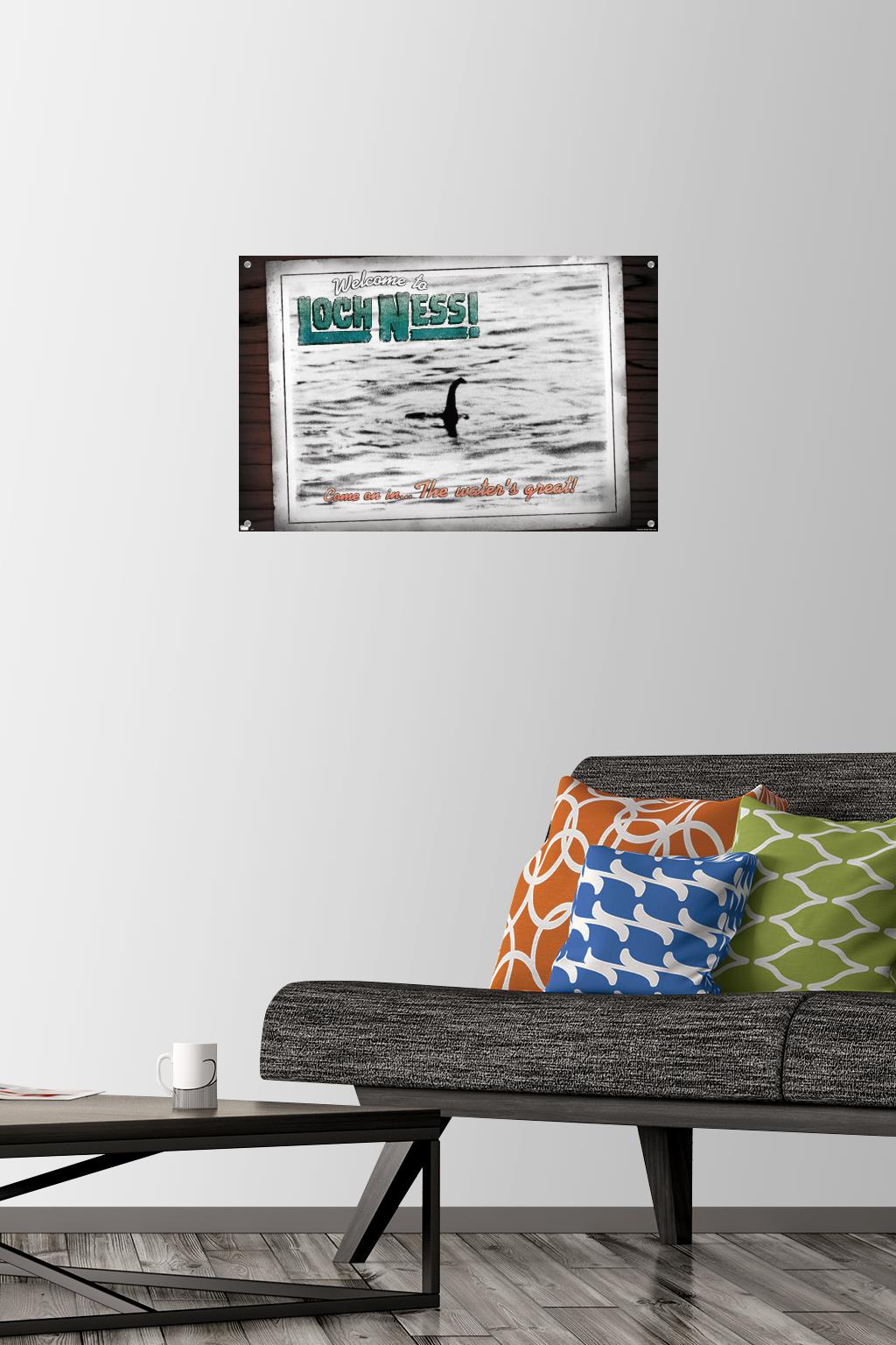 Loch Ness Monster Wall Poster with Push Pins, 14.725" x 22.375"