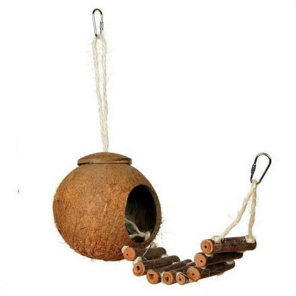 Hermit crab habitat with ladder Hermit Crab Coco Hut with Ladder Tank Hanging Type Hermit Crab Cave Habitat