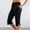 Black#2, variant on Jesvior Women'S High Waisted Capri Pants Elastic Waist Casual Pull On Cropped Pants with Pockets for Summer Beach Lounge