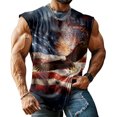 thumbnail image 5 of adaychics American Flag Mens Tank Top American Flag Eagle Gym Sleeveless Shirts Crew Neck Workout Vests for Gym, 5 of 5