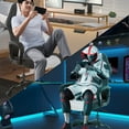thumbnail image 2 of YRLLENSDAN Massage Gaming Chair Video Game for Adults, PU Leather Computer Chair with Arms & Massaging Back Ergonomic High-Back Video Game Chair for Men Women, White, 2 of 7