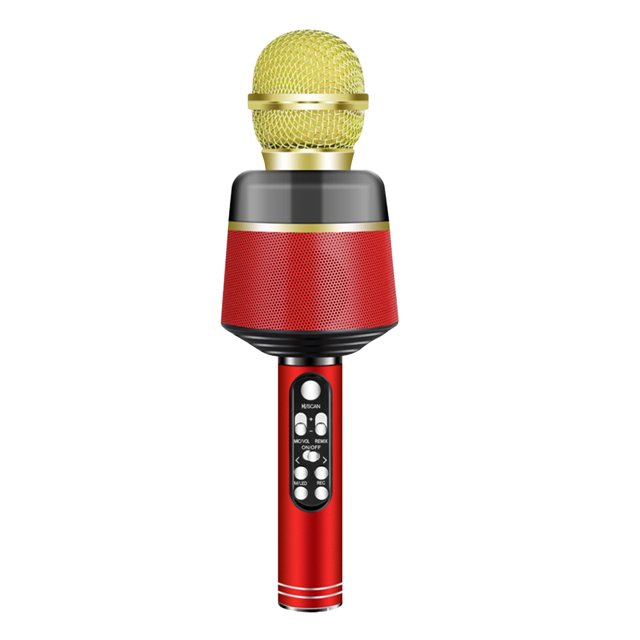 Teléfono inteligente inalámbrico Reproductor de karaoke Micrófono de mano Altavoz incorporado Batería recargable
