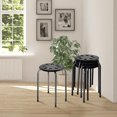 thumbnail image 4 of Costway Set of 5 Portable Stack Stools Plastic Round Top 17" Height Backless Black, 4 of 7