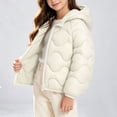 thumbnail image 2 of BLVB Hooded Puffer Jackets for Boys Girls Lightweight Packable Zip up Fall Winter Coat Warm Comfy Outerwear(White,2-3 Years), 2 of 9