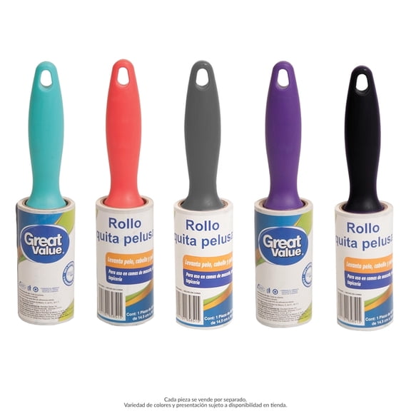 Rollo quita pelusa Great Value 1 pza con 60 hojas