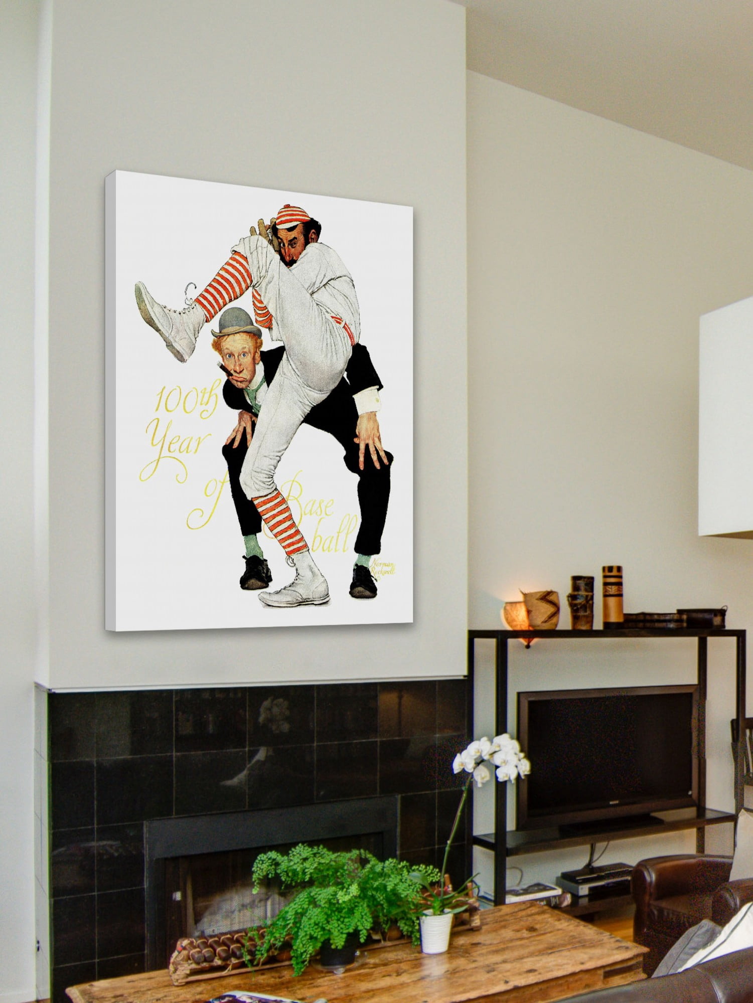 Marmont Hill 100th Anniversary of Baseball by Norman Rockwell Painting Print on Canvas