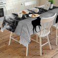 thumbnail image 4 of Deer Forest Rectangle Tablecloth, Retro Country Trees Mountain Nature Scenery Waterproof & StainResistant Tablecloth, Washable Oil-proof Table Cover for Dining/Party/Wedding/Camping/Buffet 60x120 In, 4 of 9