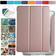 thumbnail image 1 of iPad 7.9 Inch Mini 3 Mini 2 Mini 1 Gen [Mini 3rd 2nd 1st ] A1599 A1489 A1432 MH3F2LL/A MH3G2LL/A MH3E2LL/A Shock Proof Magnetic Dual Angle Stand with Honeycomb Pattern Clear Back Cover - Rose Gold, 1 of 8