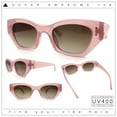 thumbnail image 2 of Womens Mod Fashion Rectangular Cat Eye Thick Temple Designer Sunglasses Pink - Brown, 2 of 7