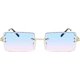 thumbnail image 3 of A pair of retro rimless sunglasses rectangular frameless candy-colored glasses female male (gold frame on blue and pink), 3 of 4