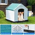 thumbnail image 5 of Dextrus Large Plastic Dog House with Air Vents and Elevated Floor,Water Resistant Dog Puppy Shelter for Indoor and Outdoor Use,Spacious and Durable(28.5"L*26"W*28"H, Blue), 5 of 6