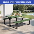 thumbnail image 2 of Uforic 4.5 ft Heavy-Duty Outdoor Picnic Table & Bench Set, Weather-Resistant Resin Top and Sturdy Steel Frame for Patio, Lawn, Garden, Green, 2 of 8