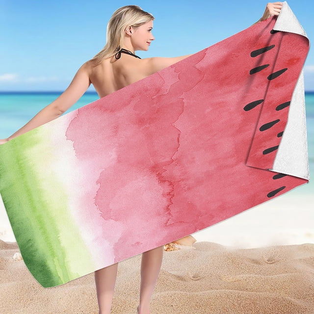 Dvkptbk Home Essentials Microfiber Beach Towel Super Lightweight Colorful Bath Towel Sandproof Beach Blanket Multi-Purpose Towel for Travel Swimming Pool 30X60 Inch Apartment Essentials