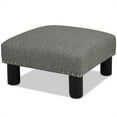 thumbnail image 1 of Jules Tabouret Carré d'Accent Ottoman Gris Foncé Chiné, 1 of 15