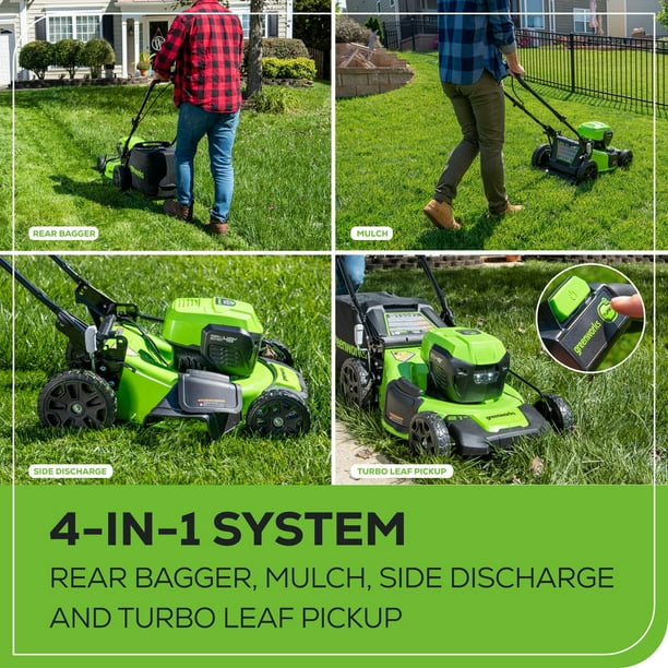 Greenworks 48V (2x24V) Lawn Mower & String Trimmer & Blower Combo