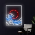 thumbnail image 2 of Handmadetneonsign Sun & Wave Neon Sign, Sunrise Sunset Wall Art Decor, Ocean Waves Wall Decor, 2 of 5