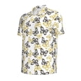 thumbnail image 2 of Balery Golden Glitter Butterflies Printed Men’s Short Sleeve Polo Shirt, Midweight Men's Shirt,Golf Polo shirts -X-Large, 2 of 9