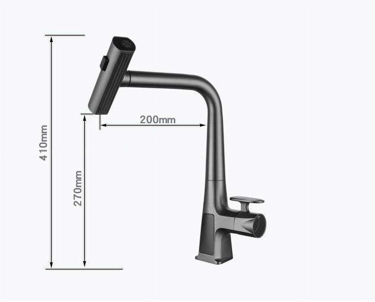 Gray Stainless Steel Pull Out Spray Swivel Brass Technology Kitchen Faucet with LED display