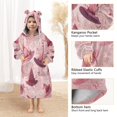 thumbnail image 4 of Wearable Blanket with Sleeves and Pocket Oversized Hooded Sweatshirt 3-14 YR Hats with Delicate Bows L, 4 of 7