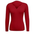 thumbnail image 3 of Sweaters for Women 2025 Fall Winter Long Sleeve V-Neck Slim Fit Jumper Bottoming Shirt Womens Pullover Sweaters, 3 of 6