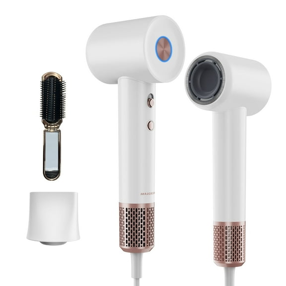 High Speed Hair Dryer, Professional Brushless Blow Dryer for Fast Drying, Negative Ionic, 2 Speeds & 4 Temps Thermo-Control