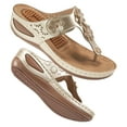 thumbnail image 1 of Womens Wedge Sandals Flip-Flops Comfortable Arch Support Massage Particle Platform Shoes, 1 of 6