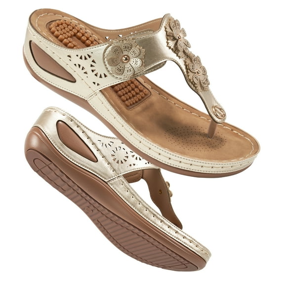 Womens Wedge Sandals Flip-Flops Comfortable Arch Support Massage Particle Platform Shoes