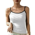 thumbnail image 6 of Womens Tank Tops Casual Sevevn Womens Square Neck Tank Tops Ribbed Sleeveless Cropped Top Color Block Basic Cami Shirts Y2K Tank Top, 6 of 8