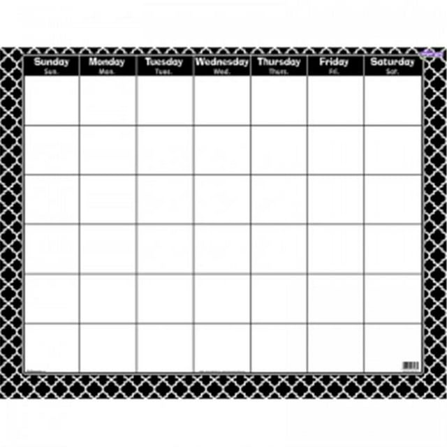 Marocain Noir Essuyer Calendrier Mensuel - 6 Chaque