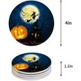 thumbnail image 1 of FMSHPON Halloween Theme Pumpkin Pattern Set of 6 Round Coaster for Drinks, Absorbent Ceramic Stone Coasters Cup Mat with Cork Base for Home Kitchen Room Coffee Table Bar Decor, 1 of 6