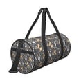 thumbnail image 3 of Xecao Bulldog Print print Round Travel Duffel Bag is a foldable gym bag with an inner pocket, perfect for travel sports, 3 of 8