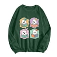 thumbnail image 4 of Gunia Women Halloween Ghost Sweatshirt Fashion Cute Casual Print Round Neck Hoodless Long Sleeve Hoodie Pullover Tops Fall Trendy Clothes Dark Green S-2Xl, 4 of 4