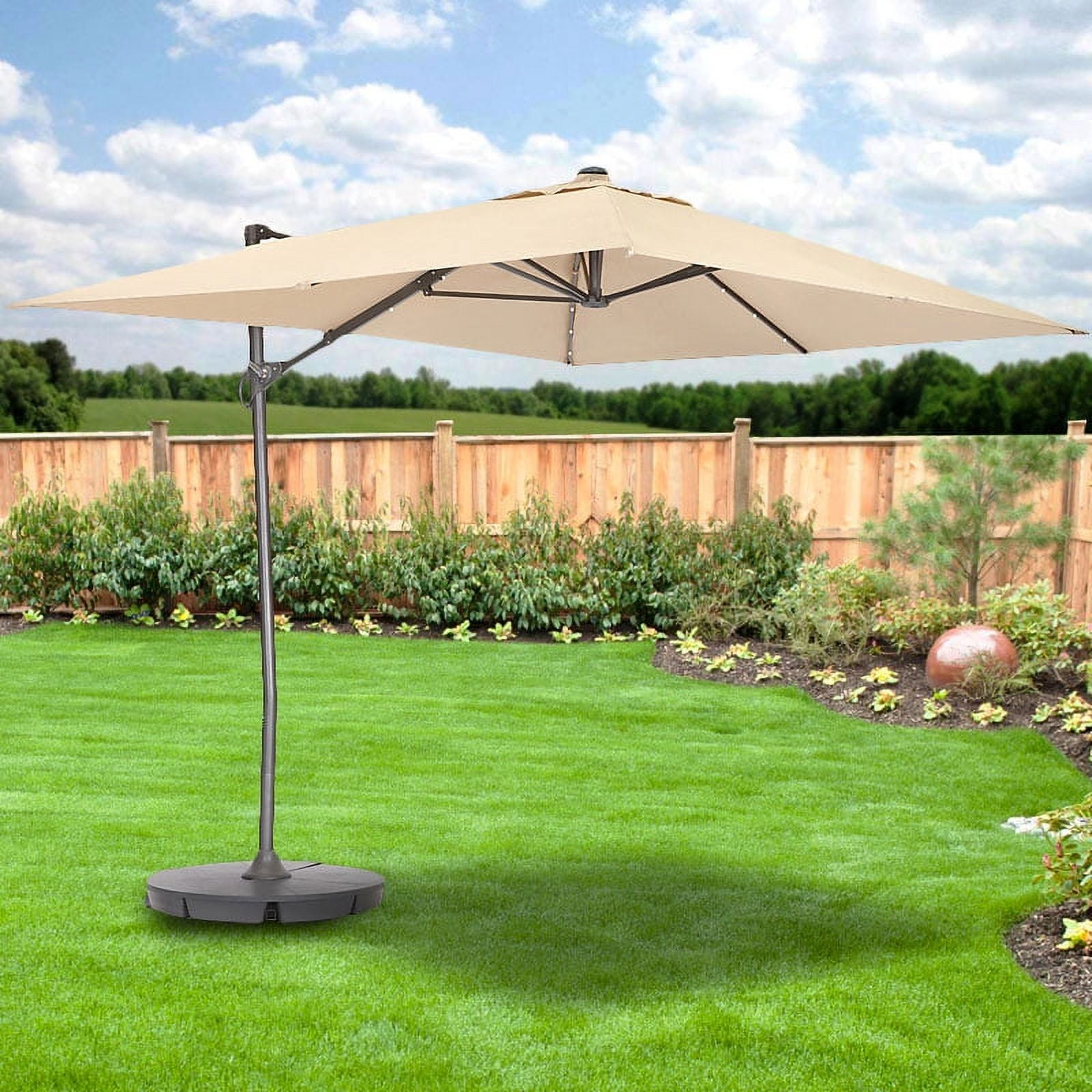 atleisure 9' solar double top patio umbrella with cover ATLeisure 9' Turn-2-Tilt Patio Umbrella w/ 52 Solar LED Lights & Cover on  QVC
