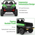 thumbnail image 6 of Rugerasy 24V 4WD 6-Wheel Electric Ride On Dump Truck,with Remote Control,2 Seater Dump Truck Toy,Includes Interactive Shovel,Dump Bed,LED Lights & Music Player for Big Ages 3+,Green, 6 of 7