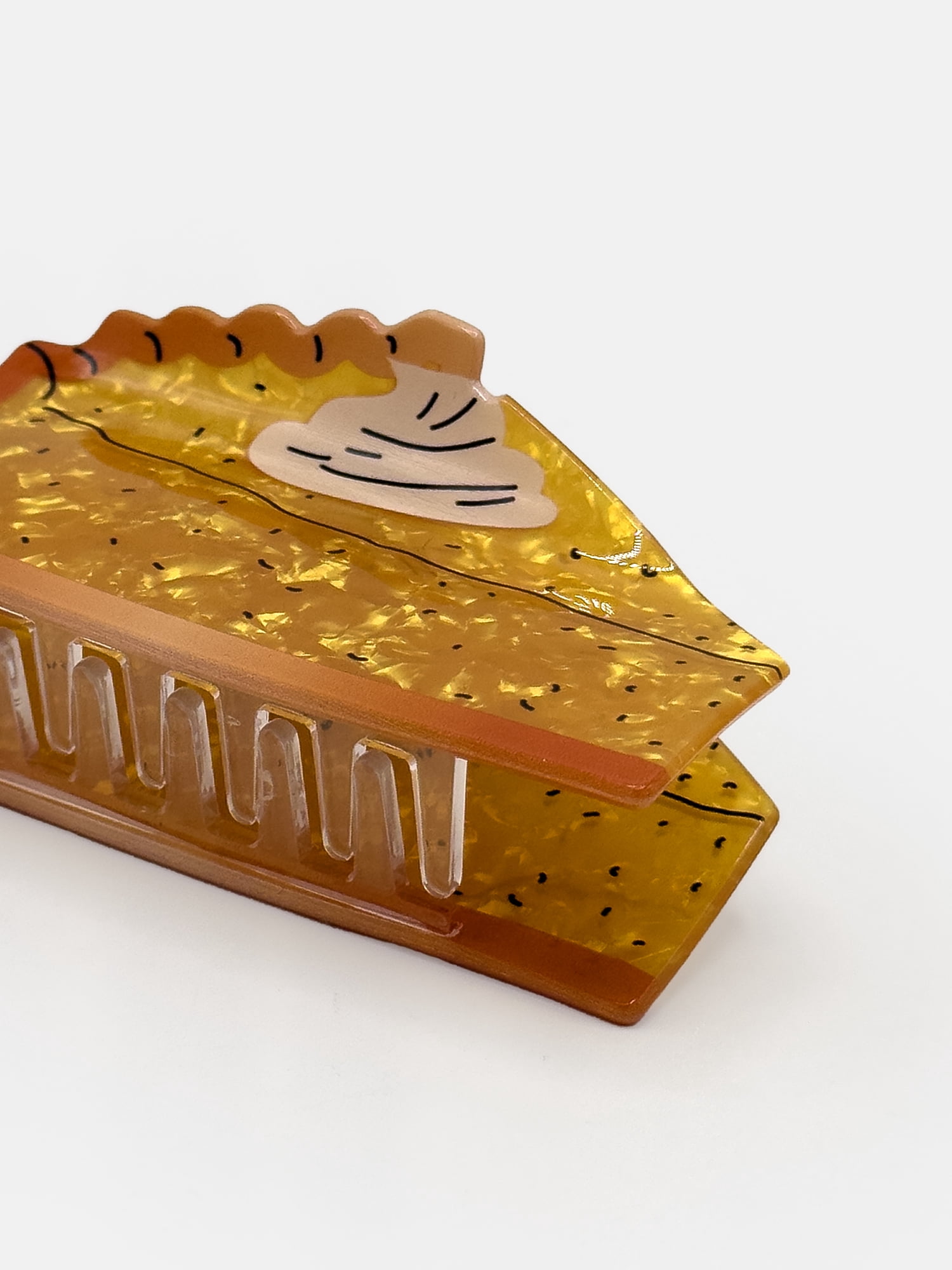 Way To Celebrate Pumpkin Pie Slice Acrylic Hair Claw, Orange