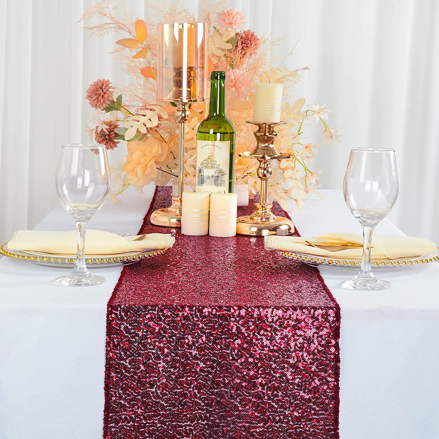 rose gold glitter sequin table runner wedding 21 birthday cake table decoration 