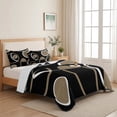 thumbnail image 5 of Twin XL Quilt Set 68''x98'', Black Brown Lightweight Bedspread Coverlet Set with 2 Pillow Shams, White Circle Modern Minimalist Geometric Breathable All Season Quilt Bedding for Dorm/Guest Room, 5 of 9